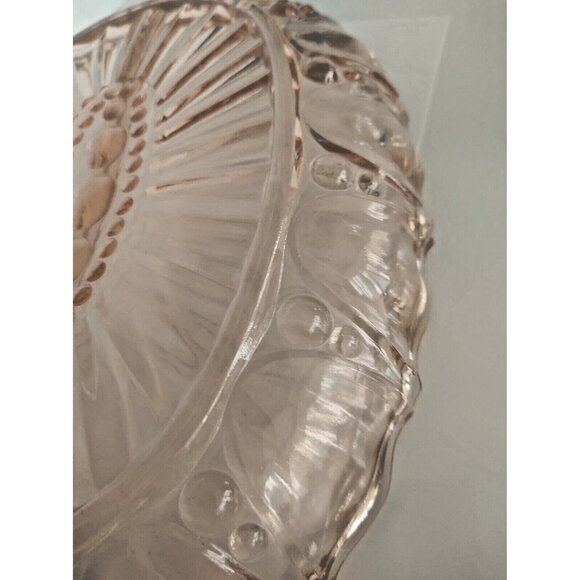 12" - 2 Part Relish Oyster and Pearl Pink Depression Glass Tray Anchor Hocking - Picture 11 of 12